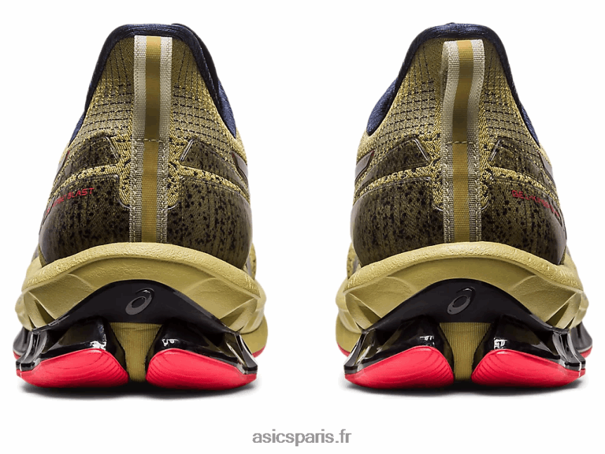 Hommes Asics gel-kinsei souffle le 2 BXL8B2498 huile d\'olive/rouge électrique