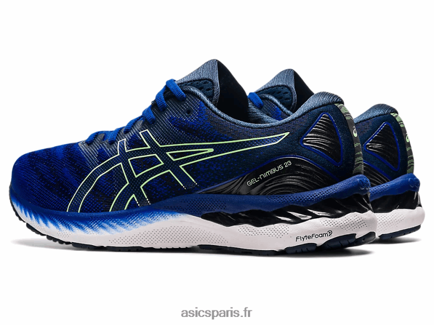 Hommes Asics gel-nimbus 23 BXL8B21854 bleu monaco/citron vert vif
