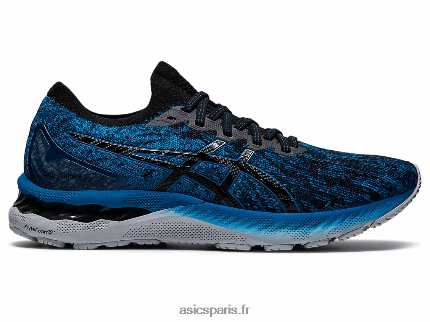 Hommes Asics gel-nimbus 23 tricot BXL8B21895 reborn bleu/noir