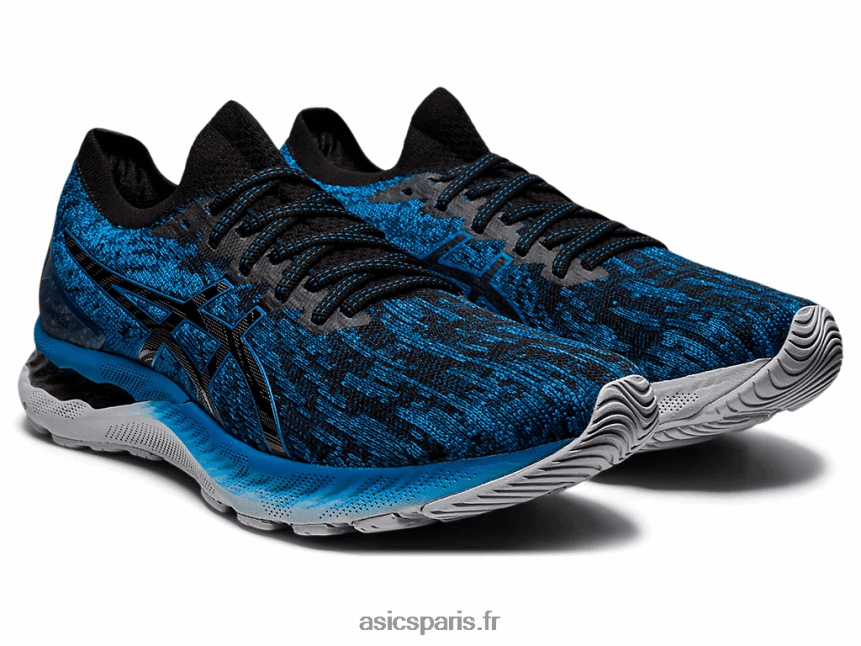 Hommes Asics gel-nimbus 23 tricot BXL8B21895 reborn bleu/noir
