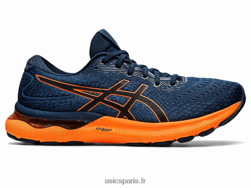 Hommes Asics gel-nimbus 24 BXL8B21550 bleu français/orange vif