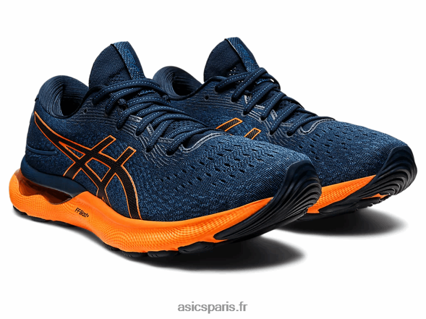 Hommes Asics gel-nimbus 24 BXL8B21550 bleu français/orange vif