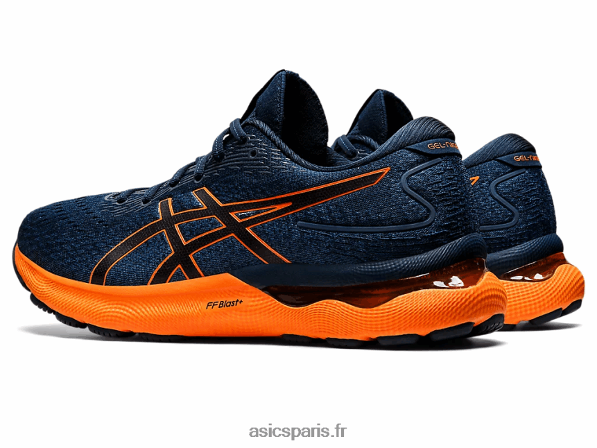 Hommes Asics gel-nimbus 24 BXL8B21550 bleu français/orange vif