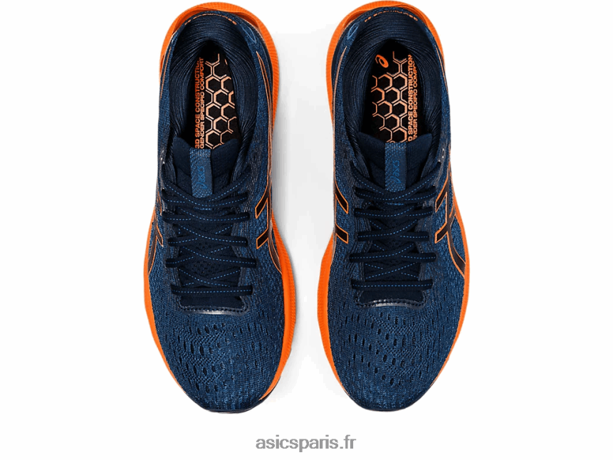Hommes Asics gel-nimbus 24 BXL8B21550 bleu français/orange vif
