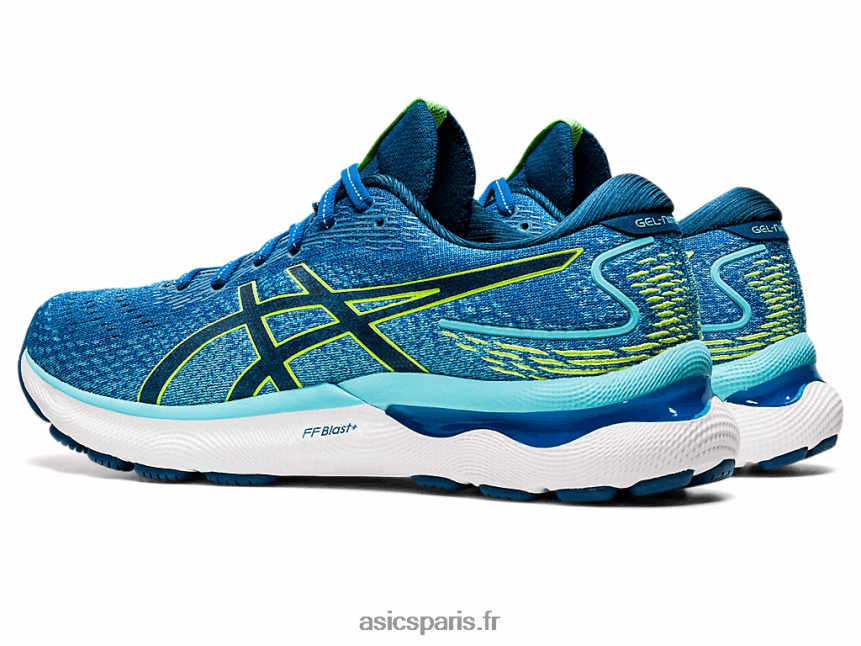 Hommes Asics gel-nimbus 24 BXL8B21552 route du lac/vert de danger