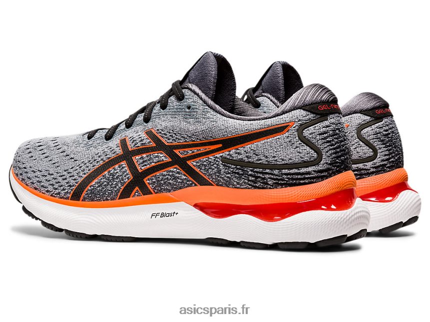 Hommes Asics gel-nimbus 24 de large BXL8B21469 plaque de roche/orange choquante