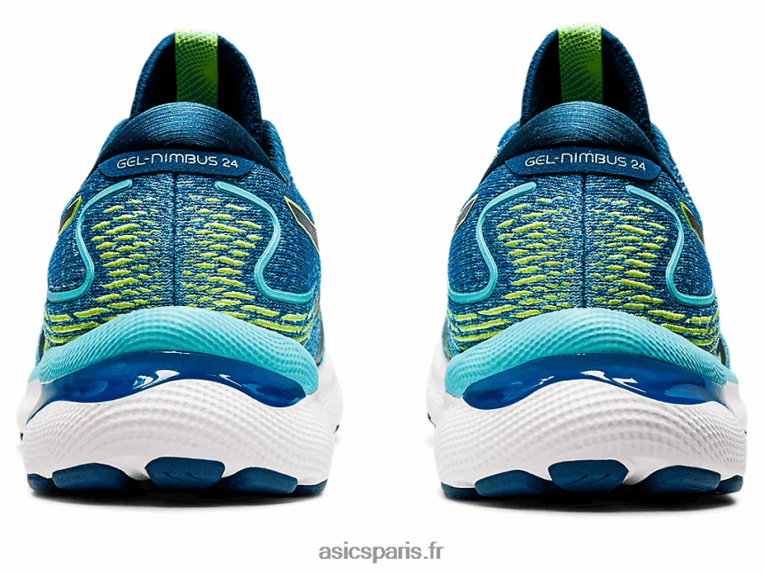 Hommes Asics gel-nimbus 24 extra large BXL8B21521 route du lac/vert de danger