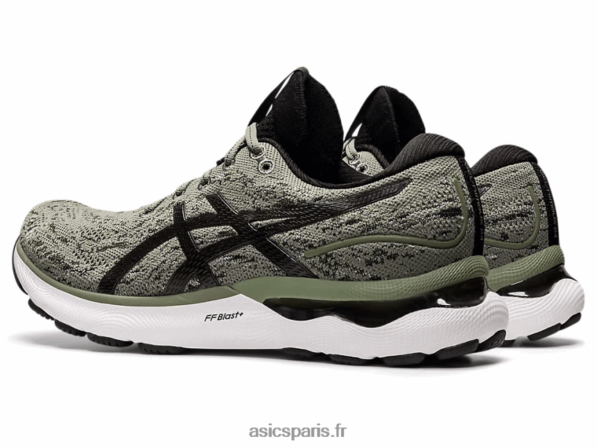 Hommes Asics gel-nimbus 24 mk BXL8B21205 vert lichen/noir