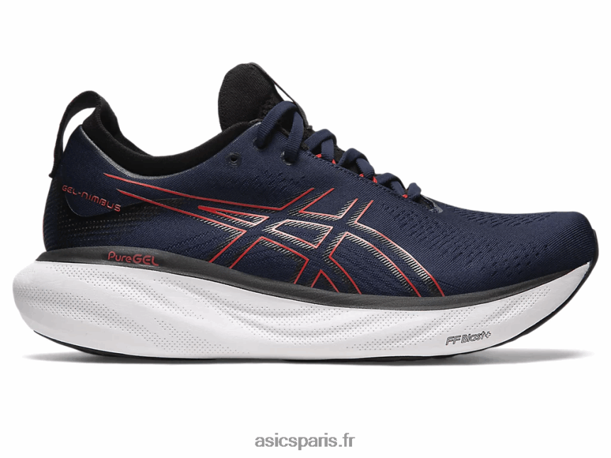 Hommes Asics gel-nimbus 25 BXL8B2333 minuit/rouge électrique