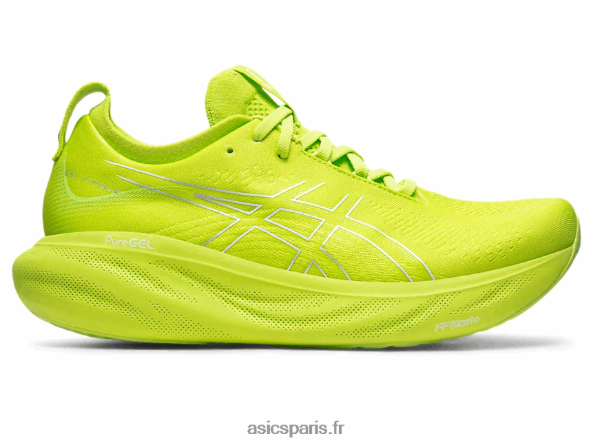 Hommes Asics gel-nimbus 25 BXL8B2336 zeste de citron vert/blanc