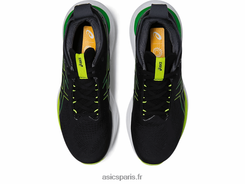 Hommes Asics gel-nimbus 25 BXL8B2339 noir/zeste de citron vert