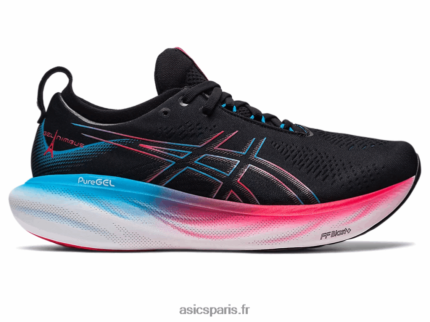 Hommes Asics gel-nimbus 25 BXL8B26 noir/rouge électrique