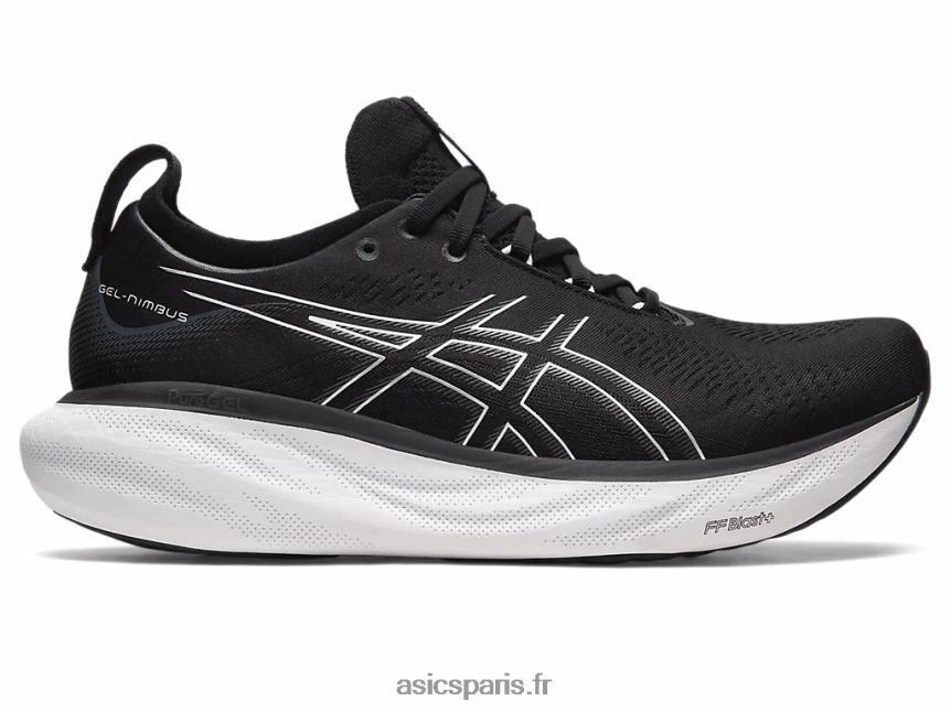Hommes Asics gel-nimbus 25 de large BXL8B2340 noir/argent pur