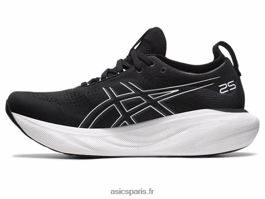 Hommes Asics gel-nimbus 25 de large BXL8B2340 noir/argent pur