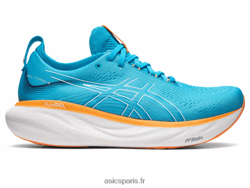 Hommes Asics gel-nimbus 25 extra large BXL8B2191 bleu des îles/pêche soleil