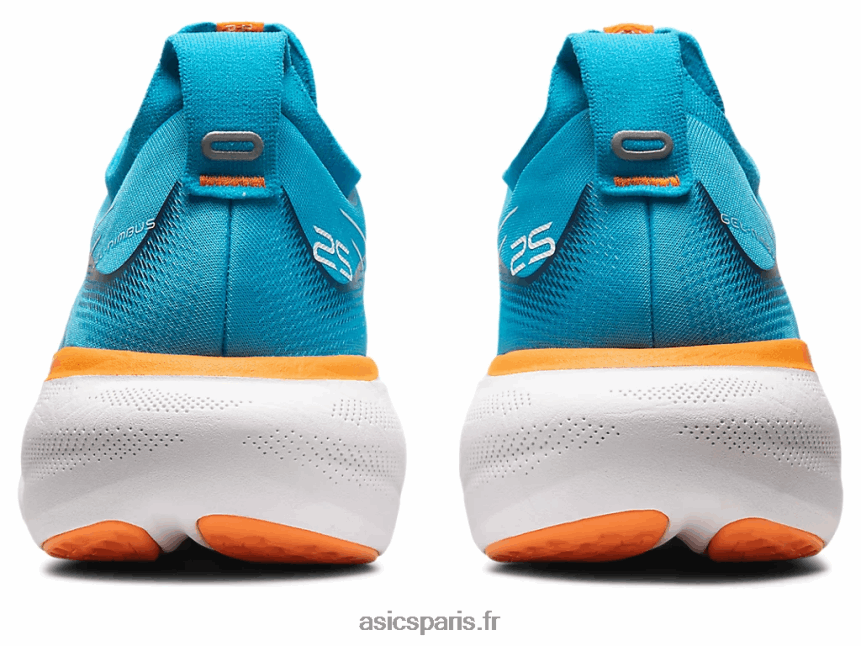 Hommes Asics gel-nimbus 25 extra large BXL8B2191 bleu des îles/pêche soleil