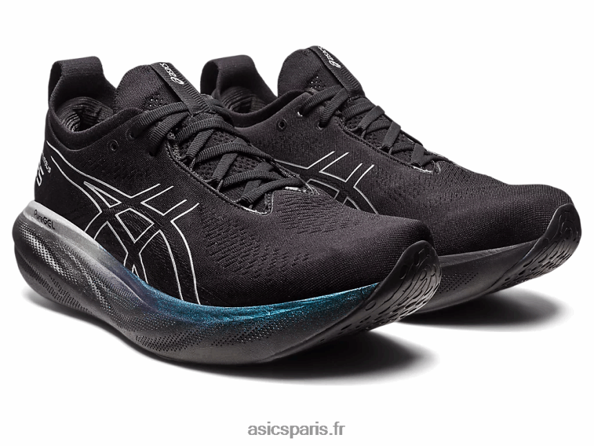 Hommes Asics gel-nimbus 25 platine BXL8B2342 noir/argent pur
