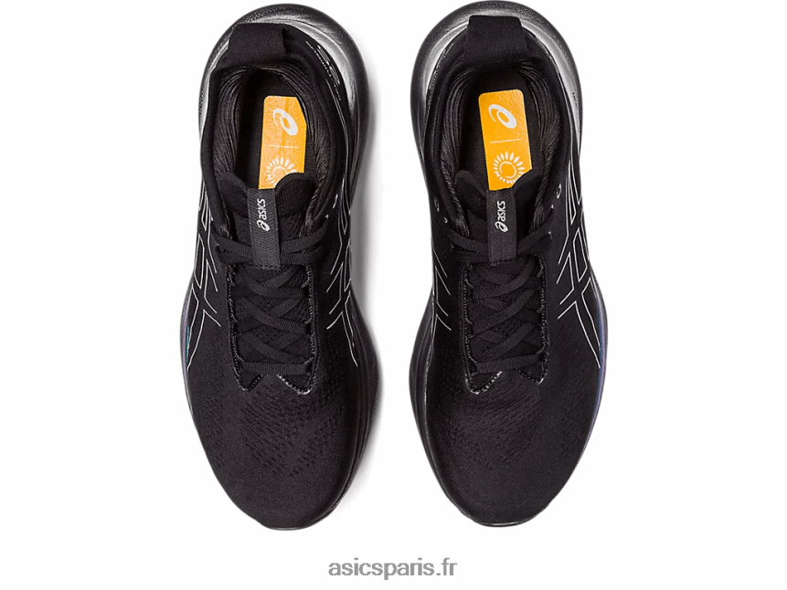 Hommes Asics gel-nimbus 25 platine BXL8B2342 noir/argent pur