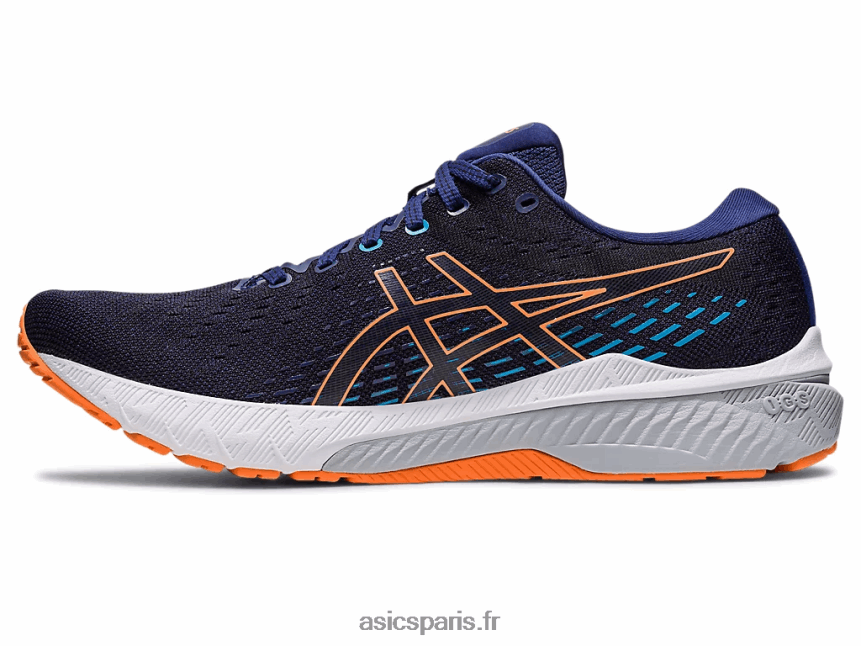 Hommes Asics gel-poursuite 8 de large BXL8B2386 bleu indigo/pêche soleil
