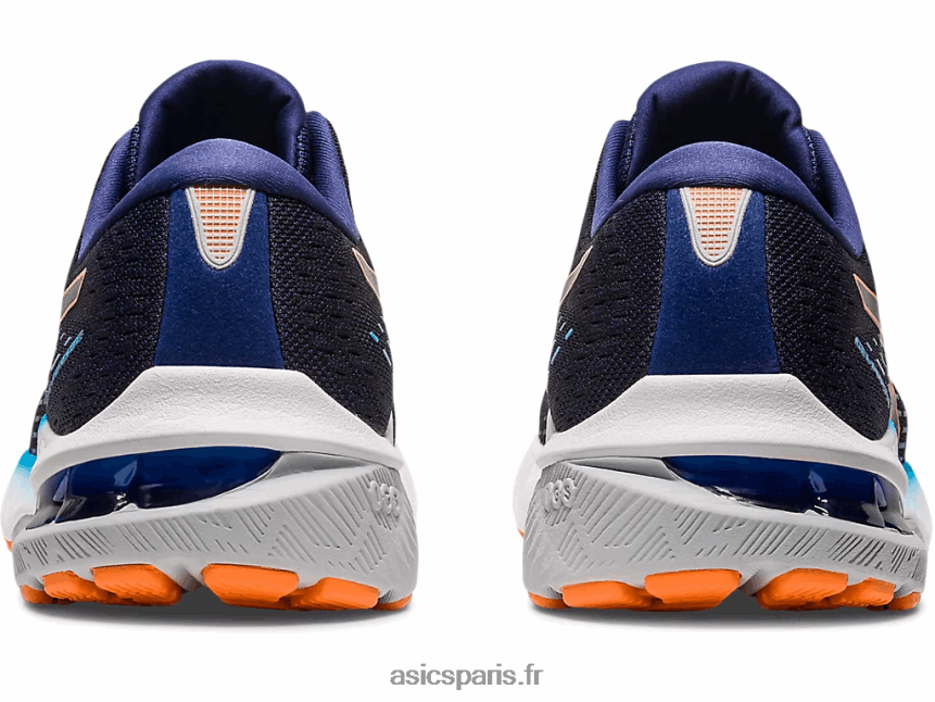 Hommes Asics gel-poursuite 8 de large BXL8B2386 bleu indigo/pêche soleil