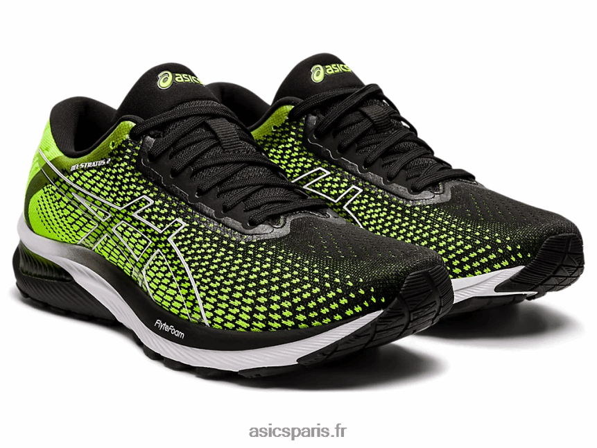 Hommes Asics gel-stratus 2 tricot BXL8B2686 jaune sécurité/noir