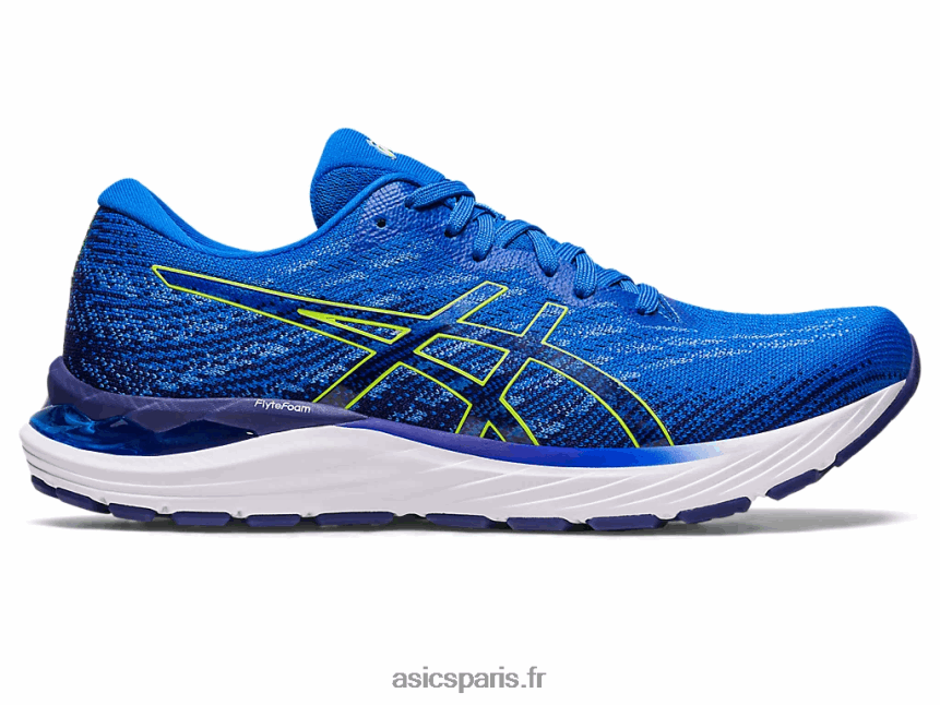 Hommes Asics gel-stratus 3 tricot BXL8B2248 bleu électrique/jaune de sécurité