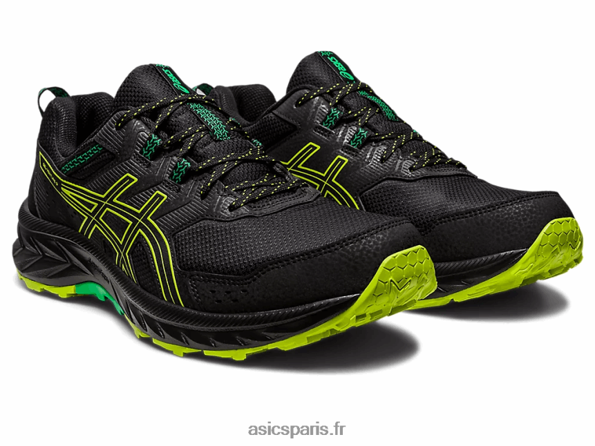 Hommes Asics gel-venture 9 BXL8B2111 noir/zeste de citron vert