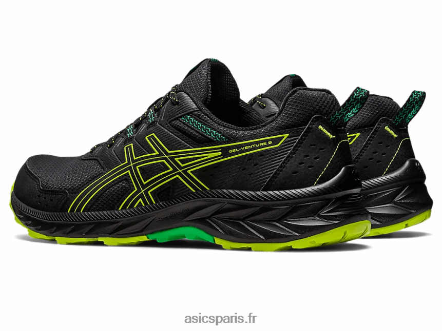 Hommes Asics gel-venture 9 BXL8B2111 noir/zeste de citron vert
