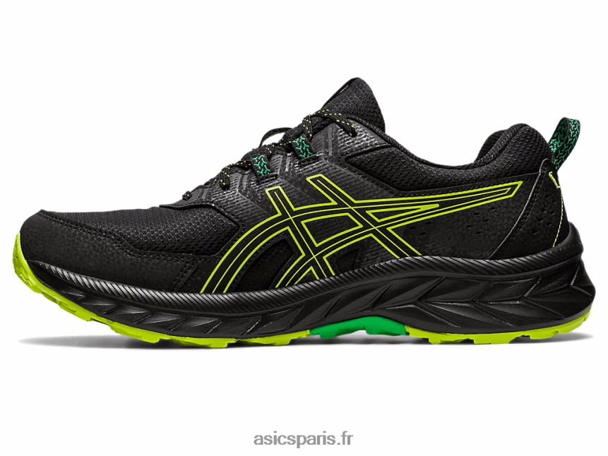 Hommes Asics gel-venture 9 BXL8B2111 noir/zeste de citron vert