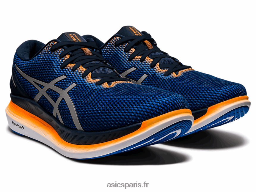 Hommes Asics glideride 2 lite-show BXL8B21800 bleu français/argent pur