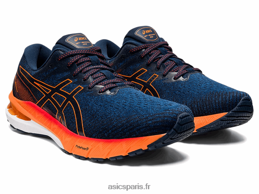 Hommes Asics gt-2000 10 BXL8B21474 bleu mako/orange choquant
