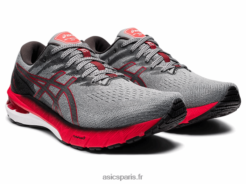 Hommes Asics gt-2000 10 BXL8B21646 gris moyen/rouge électrique