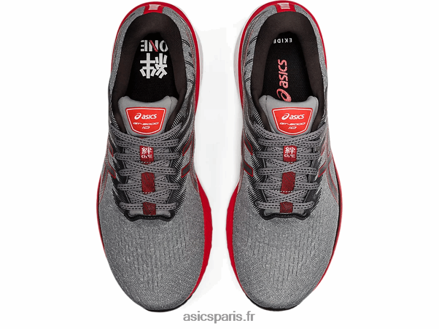 Hommes Asics gt-2000 10 BXL8B21646 gris moyen/rouge électrique