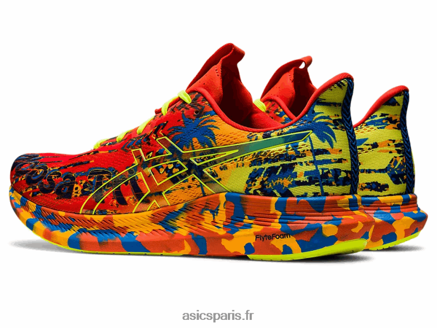 Hommes Asics noosa tri 14 BXL8B21155 tomate cerise/jaune de sécurité
