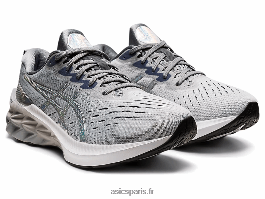 Hommes Asics novablast 2 platine BXL8B21839 gris piémont/blanc