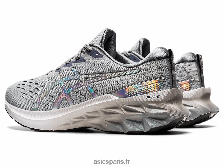 Hommes Asics novablast 2 platine BXL8B21839 gris piémont/blanc
