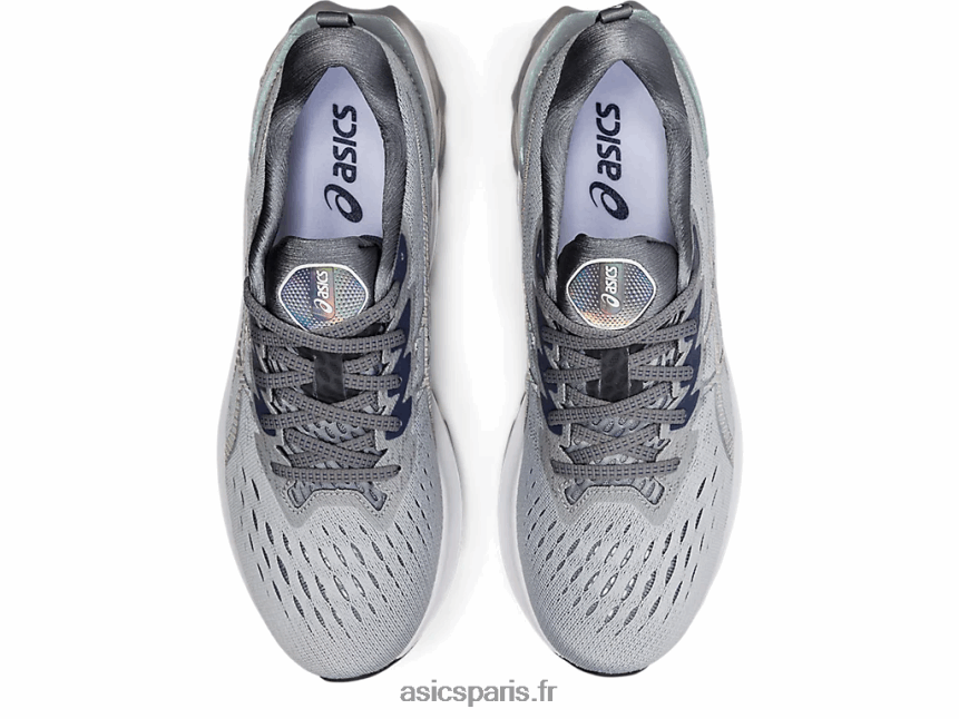 Hommes Asics novablast 2 platine BXL8B21839 gris piémont/blanc