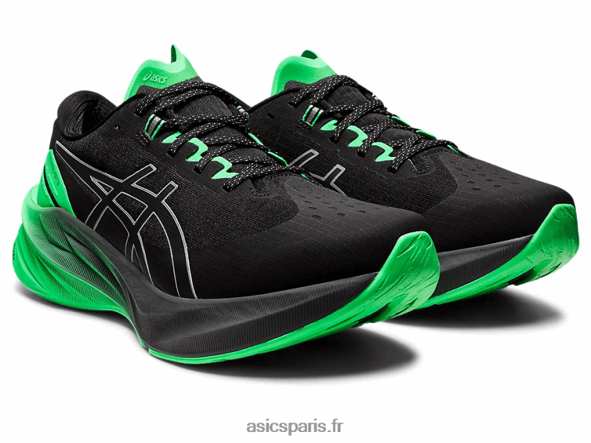 Hommes Asics novablast 3 lite-show BXL8B2739 noir/nouvelle feuille