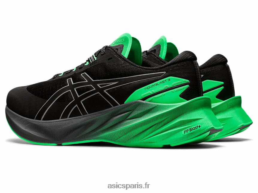 Hommes Asics novablast 3 lite-show BXL8B2739 noir/nouvelle feuille