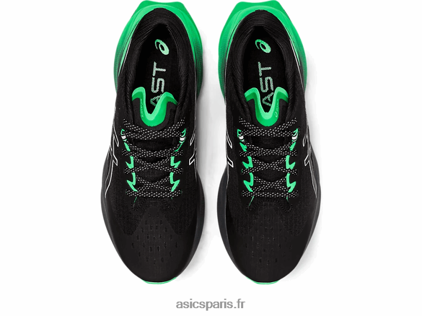 Hommes Asics novablast 3 lite-show BXL8B2739 noir/nouvelle feuille