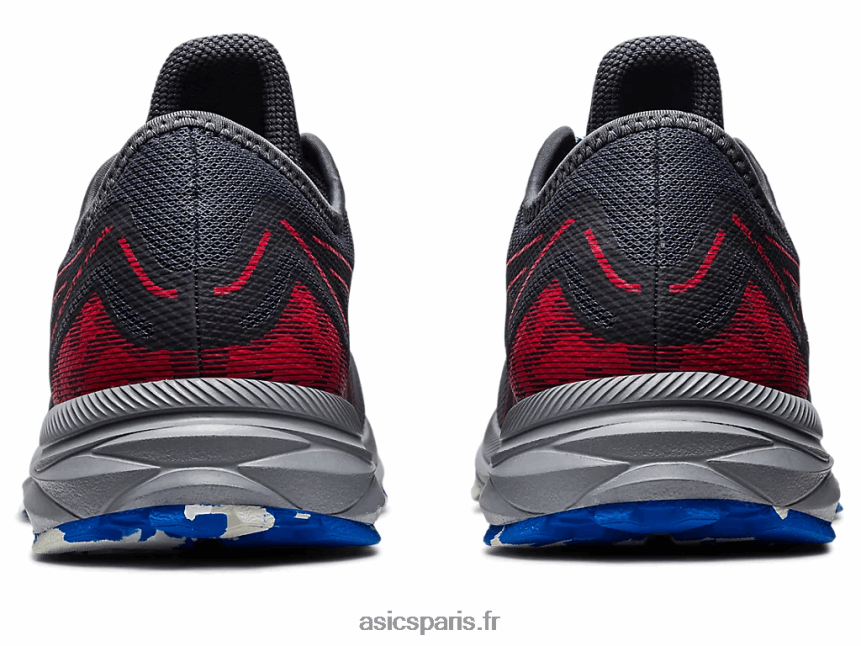 Hommes Asics piste de gel-exciter BXL8B2357 gris porteur/rouge électrique