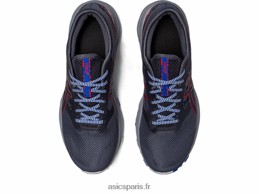 Hommes Asics piste de gel-exciter BXL8B2357 gris porteur/rouge électrique