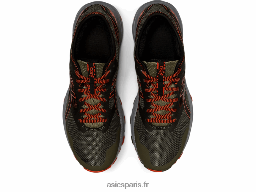 Hommes Asics piste de gel-exciter BXL8B2910 manteau vert/tomate cerise