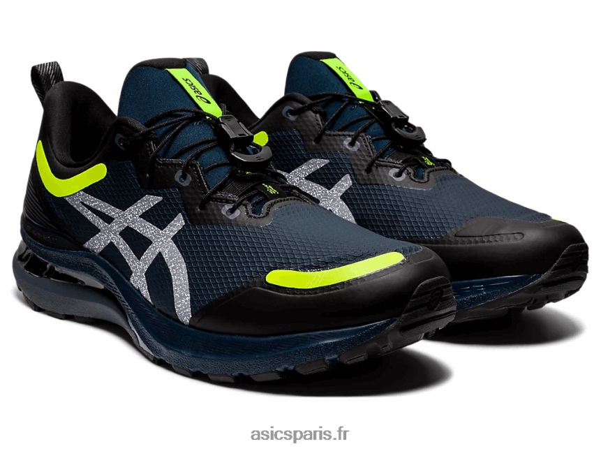 Hommes Asics poinçon gel-kayano 28 BXL8B21640 bleu français/jaune de sécurité