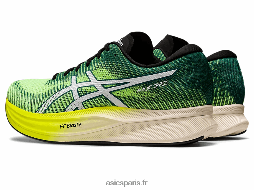 Hommes Asics vitesse magique 2 BXL8B2740 jaune de sécurité/blanc