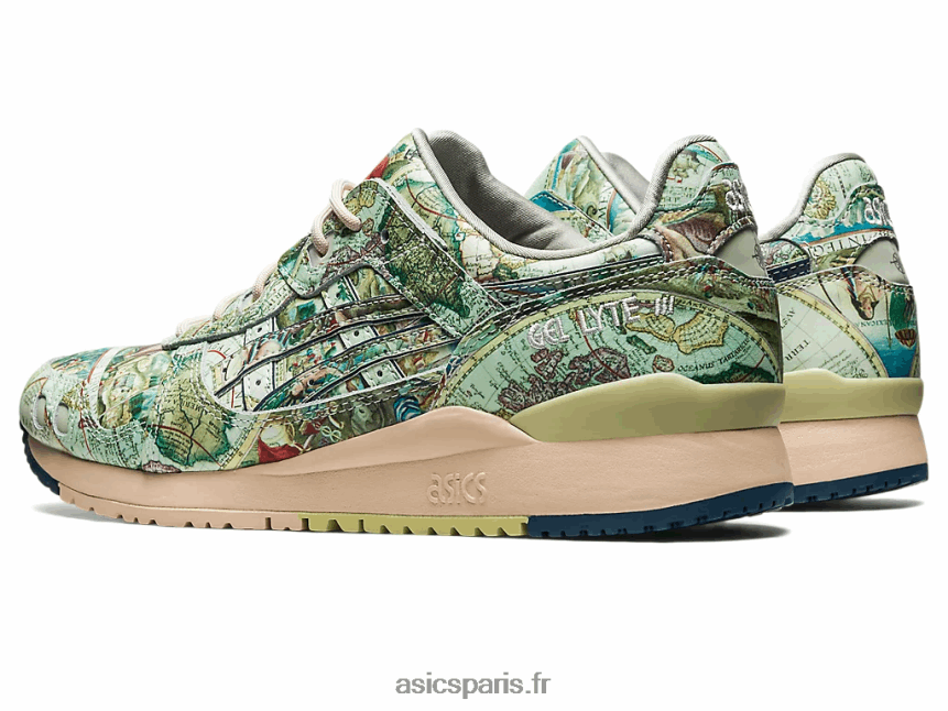 Hommes Asics atmos x gel-lyte iii og BXL8B2570 vert glacier/bleu nuit
