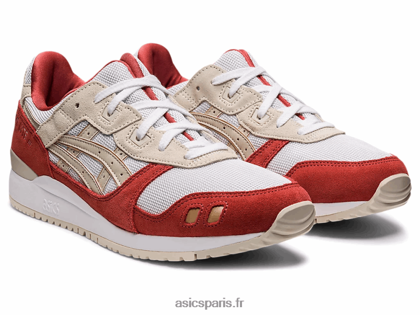 Hommes Asics gel-lyte iii og BXL8B21124 blanc/gris fumé