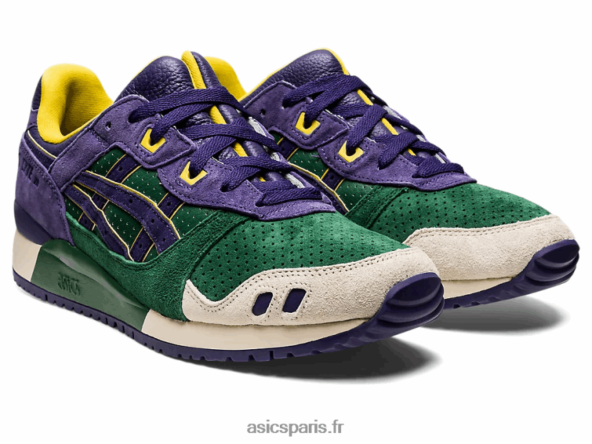 Hommes Asics gel-lyte iii og BXL8B21330 vert chasseur/violet mat