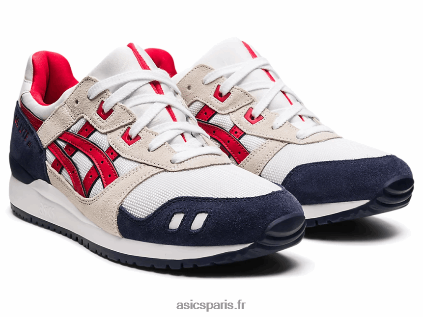 Hommes Asics gel-lyte iii og BXL8B21903 blanc/rouge classique