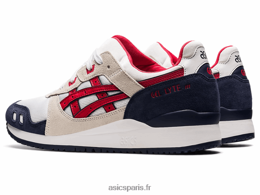 Hommes Asics gel-lyte iii og BXL8B21903 blanc/rouge classique